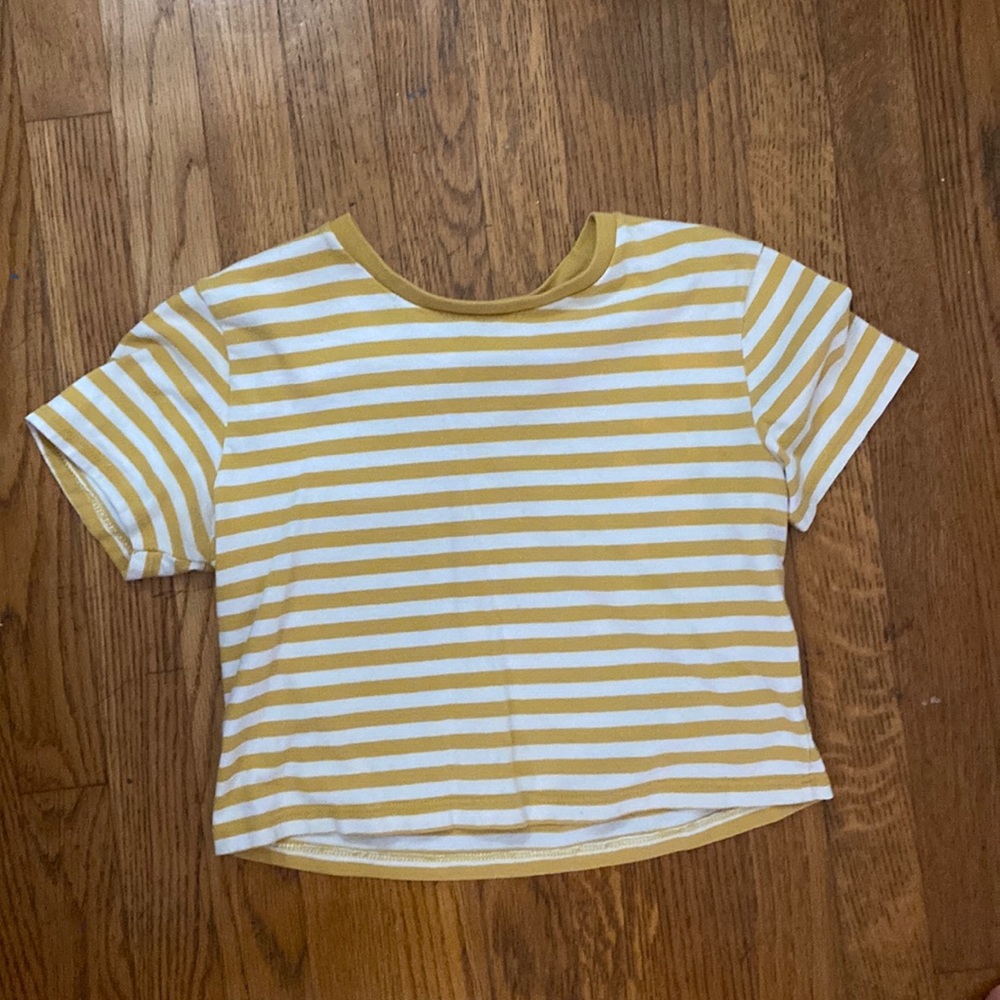 Yellow and white striped Brandy Melville Crop top- discontinued